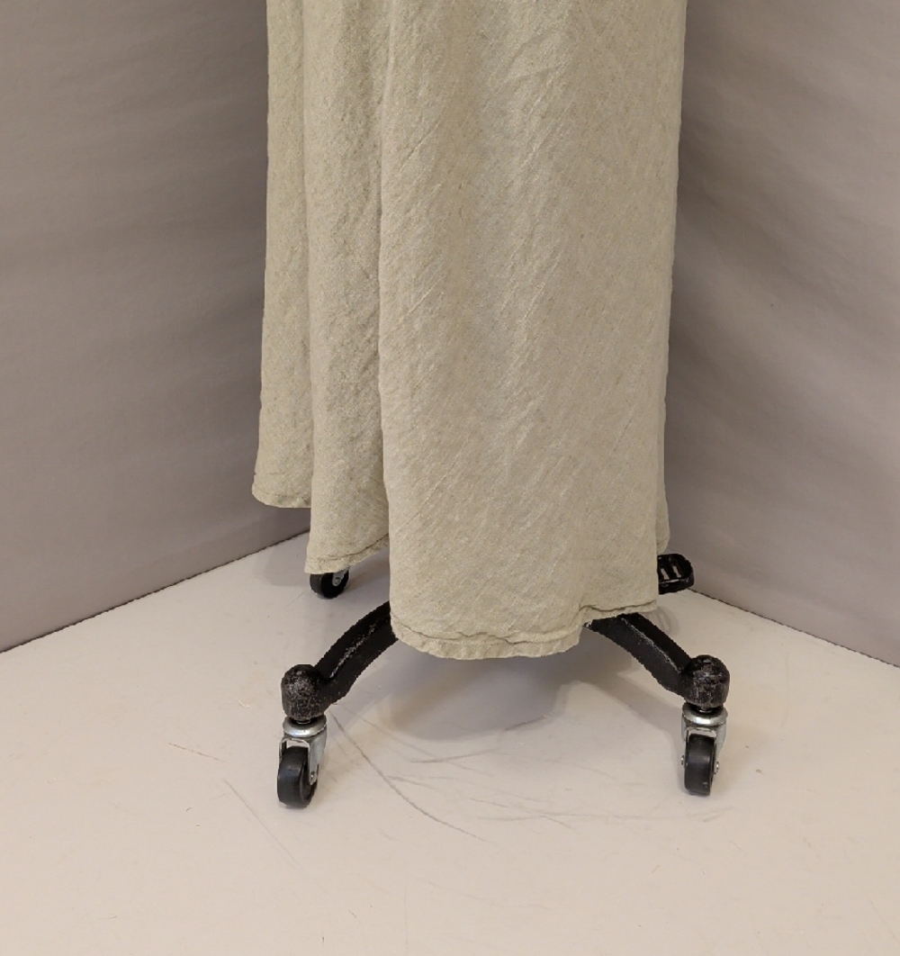 Flax 100% Linen 38" Long Skirt Bias Cut Sage Green Neutral Natural Fiber - Picture 4 of 9